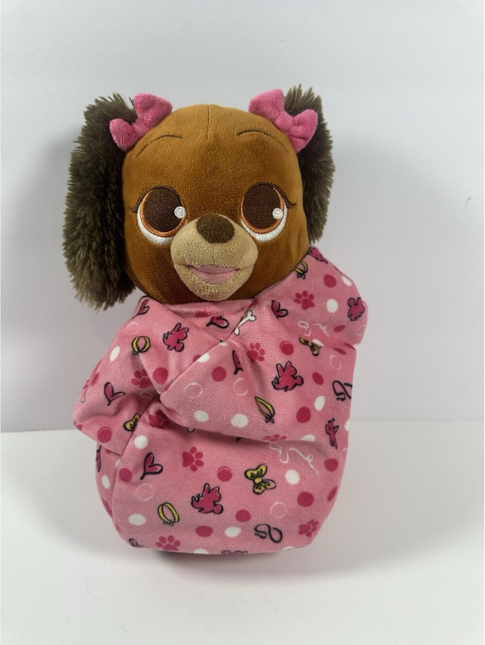 Disney Parks Babies Baby Fifi Minnie's Dog Puppy Plush W/ Pink Swaddle Blanket